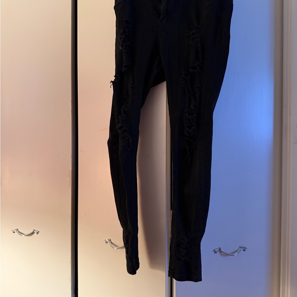 Fashion Nova Charcoal Button-Up Jeans